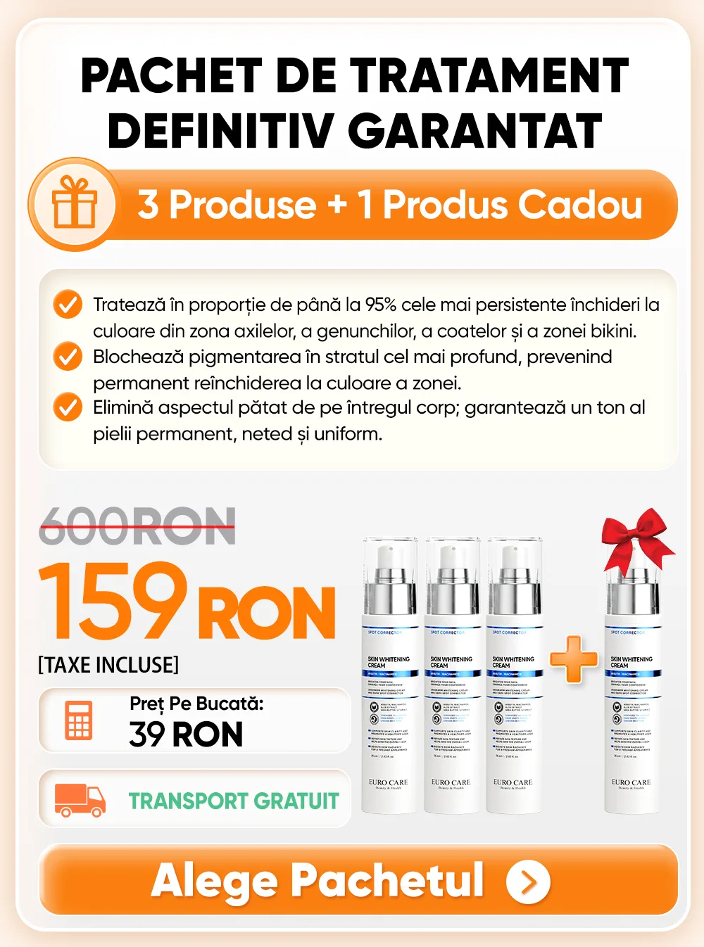 4 x Euro Care Whitening Cream